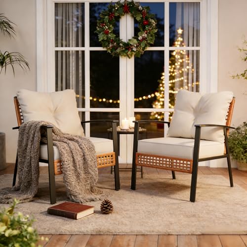 Outdoor Furniture No Cushions - Beige Wicker Outdoor Chair Set Of