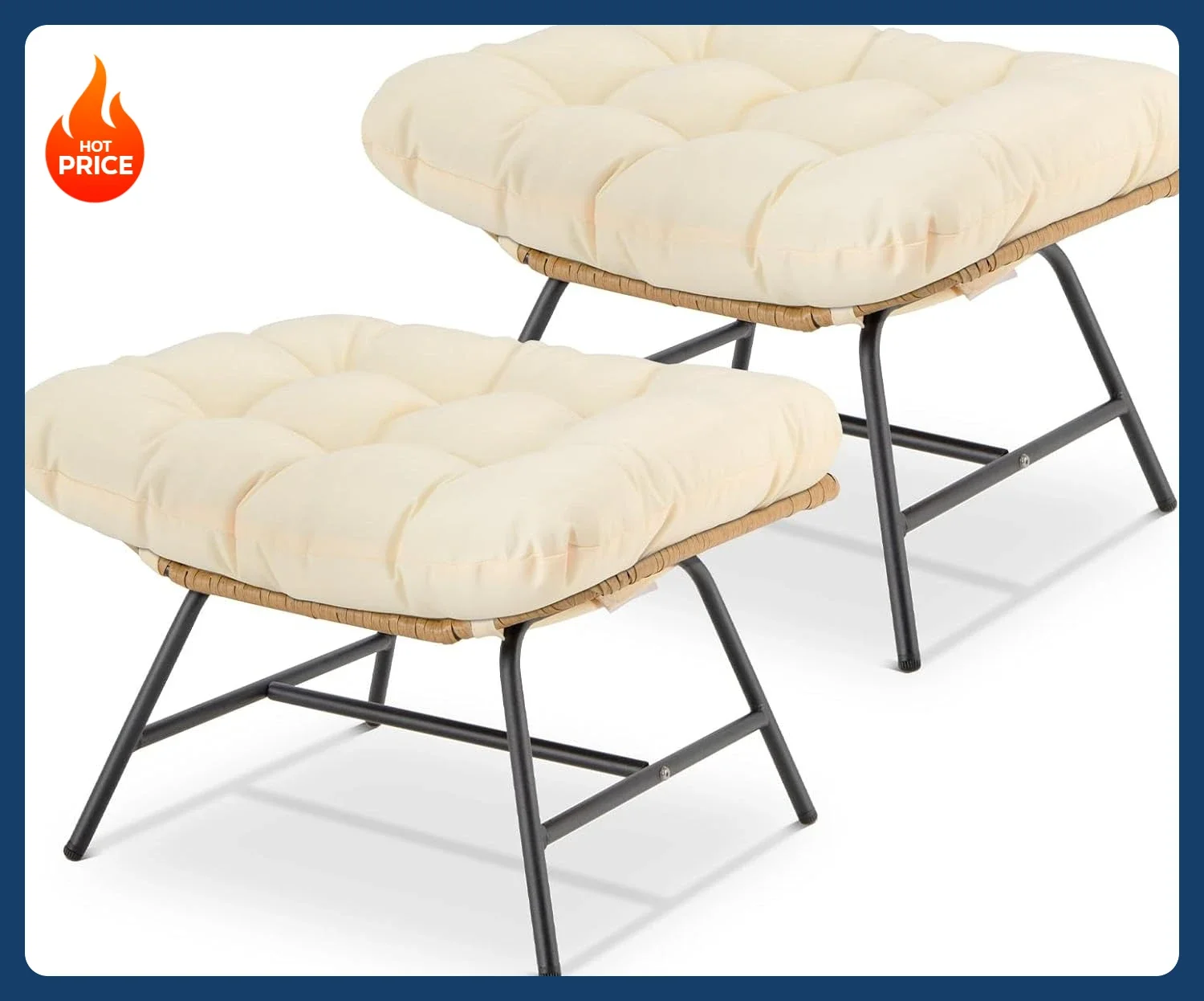 Outdoor Furniture No Cushions - [Hot Sale!]Indoor Outdoor Ottoman Set of