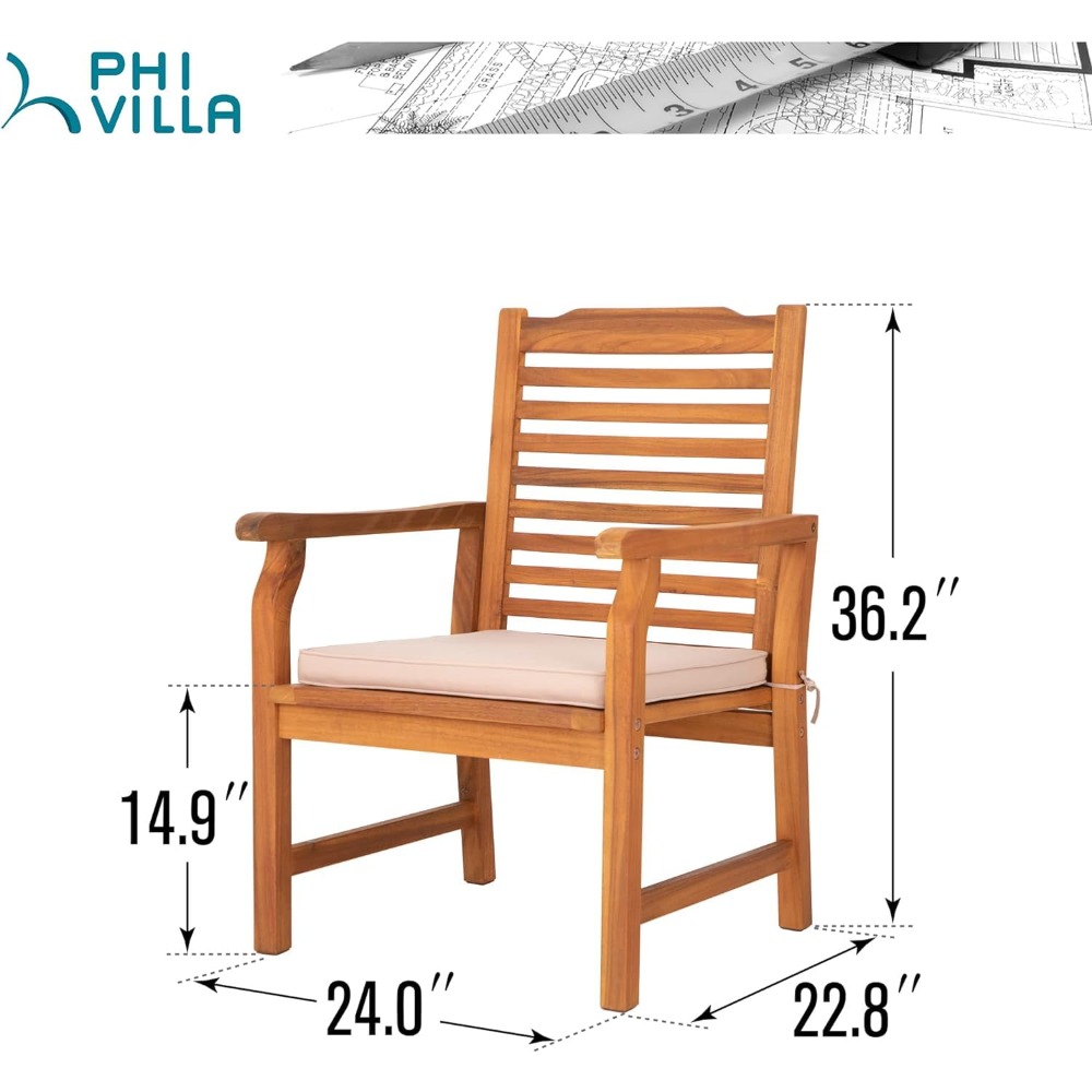 Outdoor Furniture Oil - Set of 2 Acacia Wood Dining