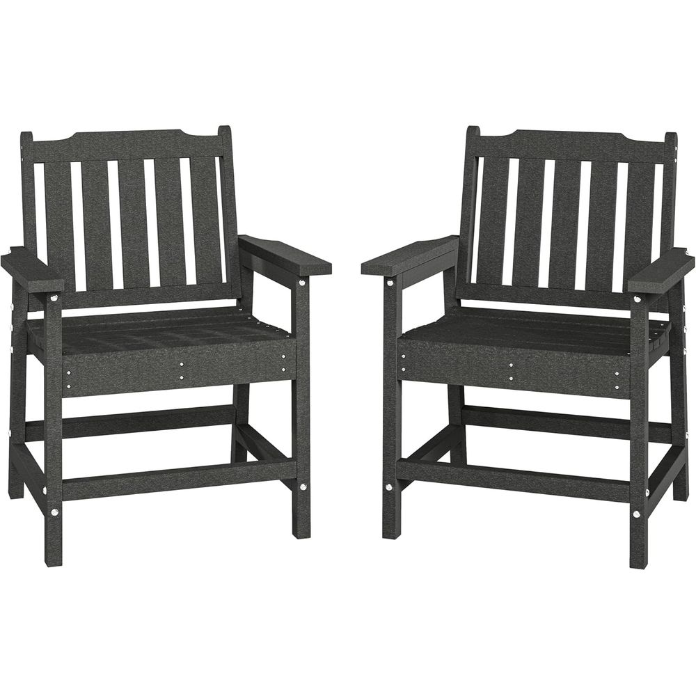 Outdoor Furniture Dining Set - Durable HDPE 2-Piece Patio Dining Chair