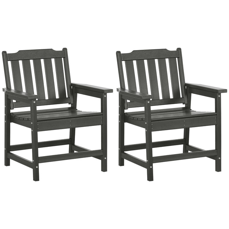 Outdoor Furniture Dining Set - 2 Piece All-Weather Patio Chairs, HDPE
