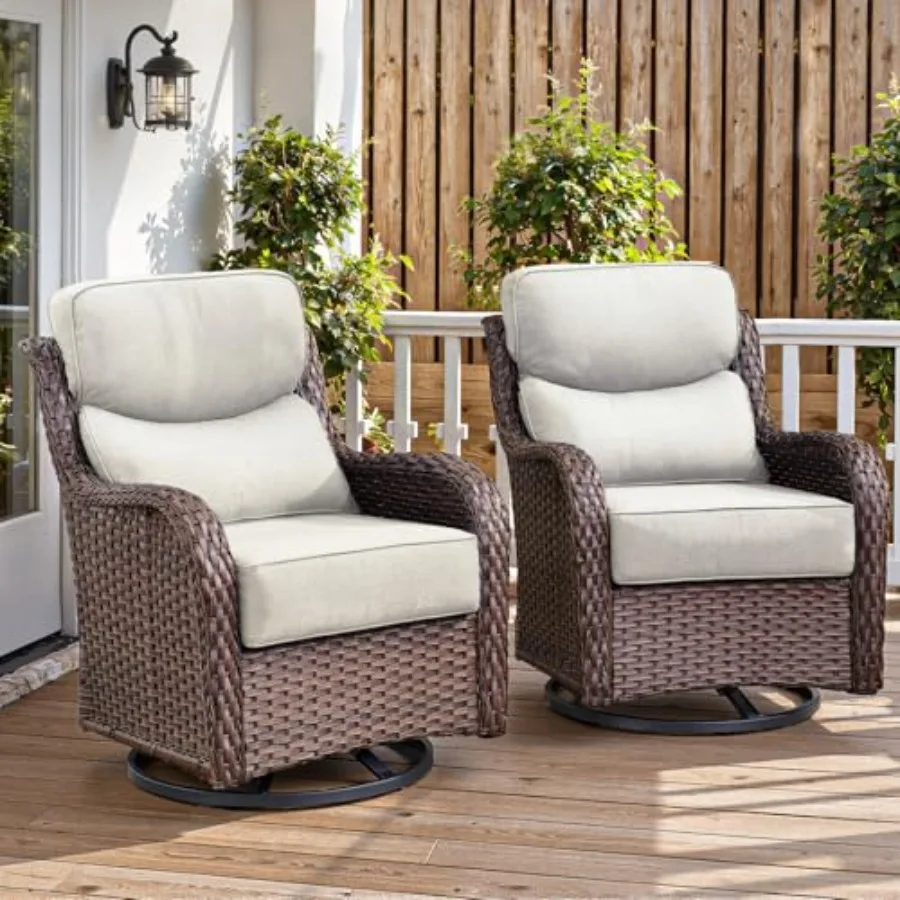 Outdoor Furniture Zone - Outdoor swivel rocker patio chairs set: