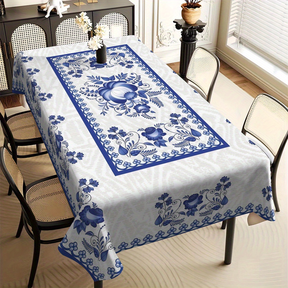 Outdoor Furniture Dining - Country Style Square Tablecloth for Kitchen,
