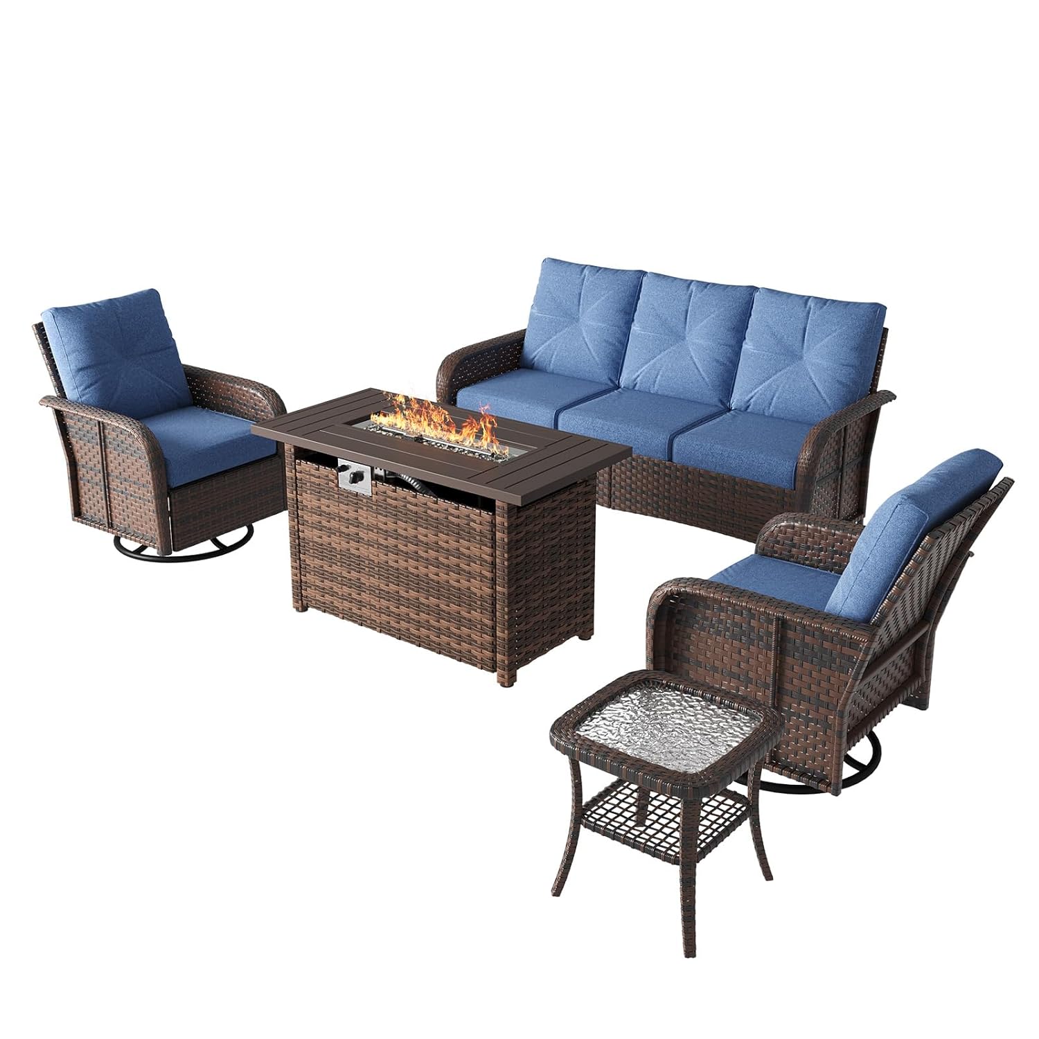 7 Piece Outdoor Patio Furnitur - đánh giá và giá Outdoor Furniture With Fire Pit Table