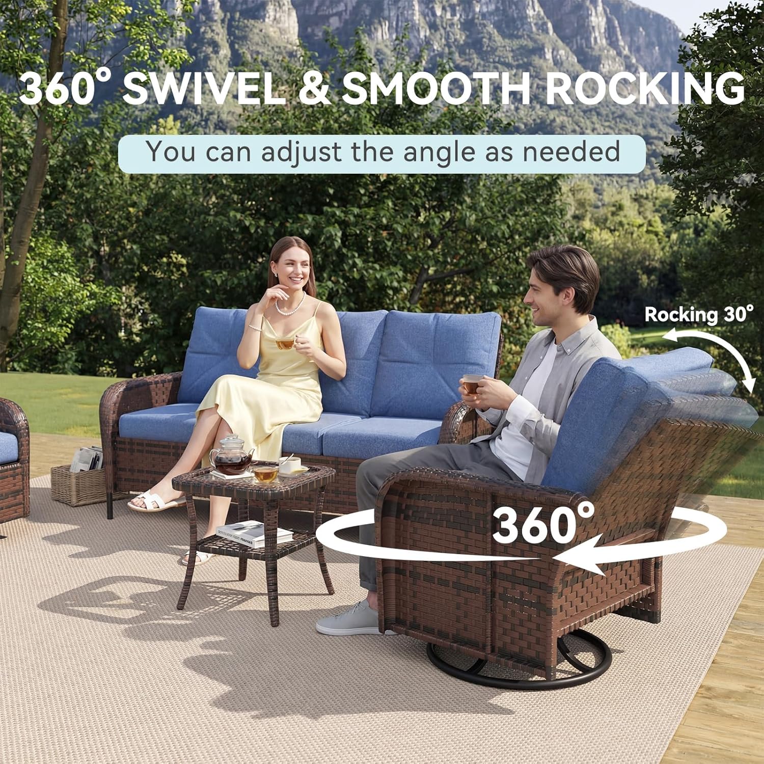 7 Piece Outdoor Patio Furnitur - đánh giá và giá Outdoor Furniture With Fire Pit Table