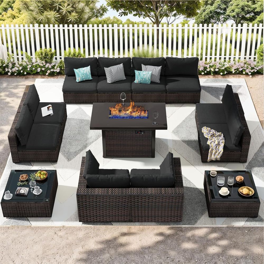 13-Piece Outdoor Sectional Pat - đánh giá và giá Outdoor Furniture With Fire Pit Table