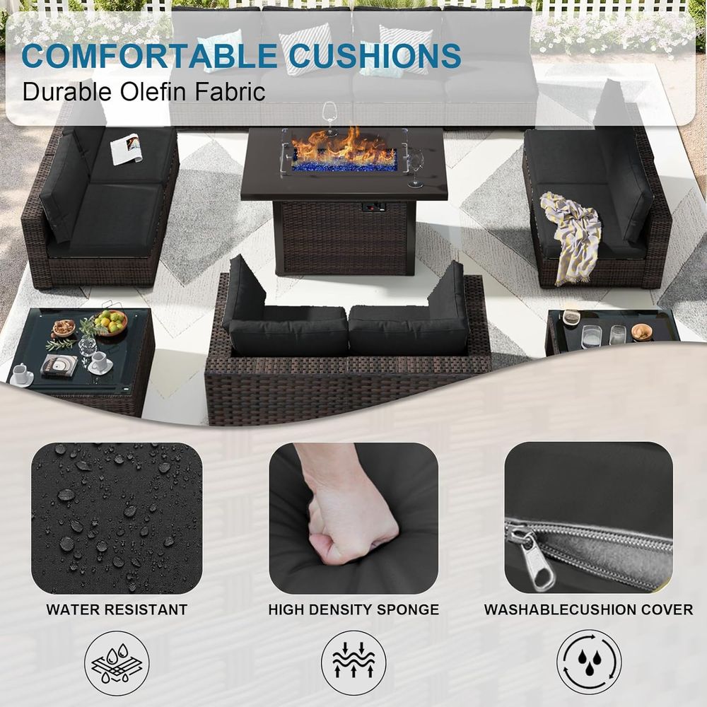 13-Piece Outdoor Sectional Pat - đánh giá và giá Outdoor Furniture With Fire Pit Table