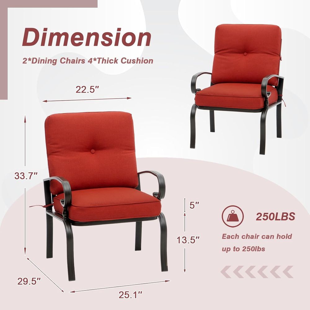 Red Outdoor Patio Bistro Chair - đánh giá và giá Outdoor Furniture Dining Set