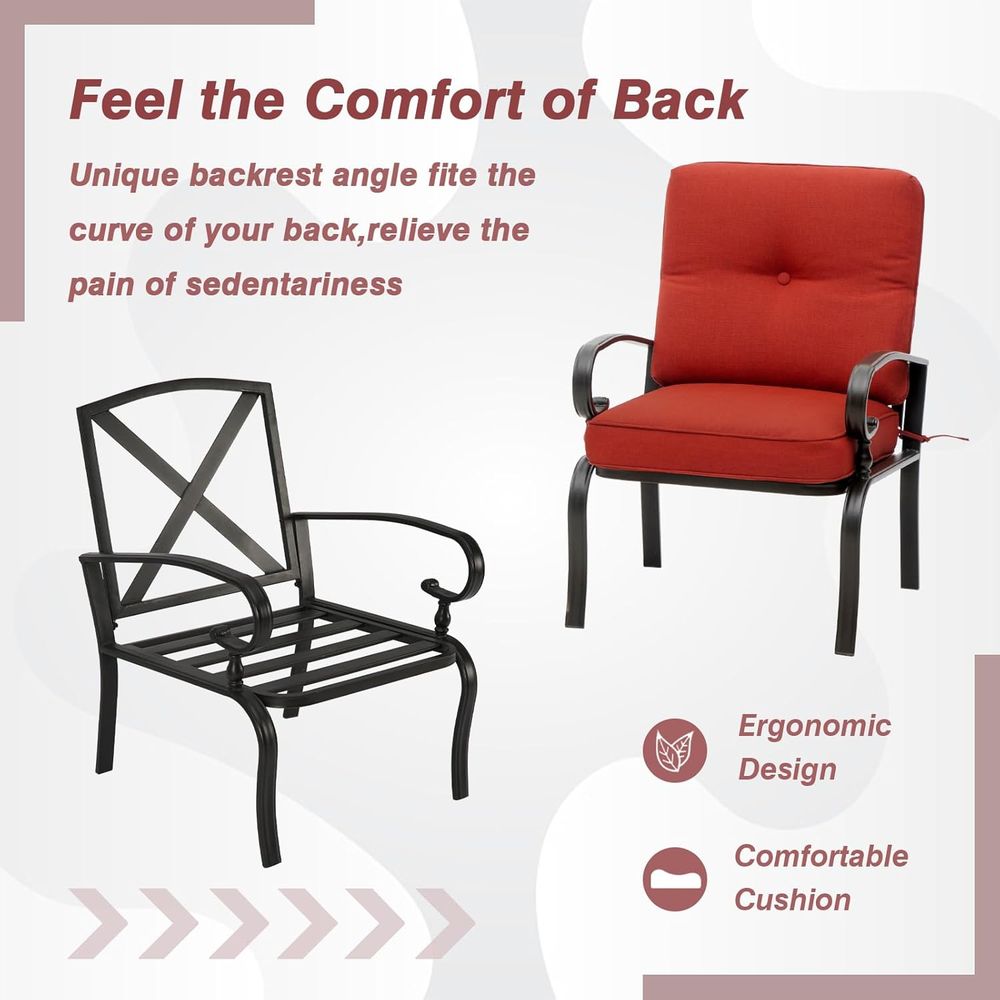 Red Outdoor Patio Bistro Chair - đánh giá và giá Outdoor Furniture Dining Set