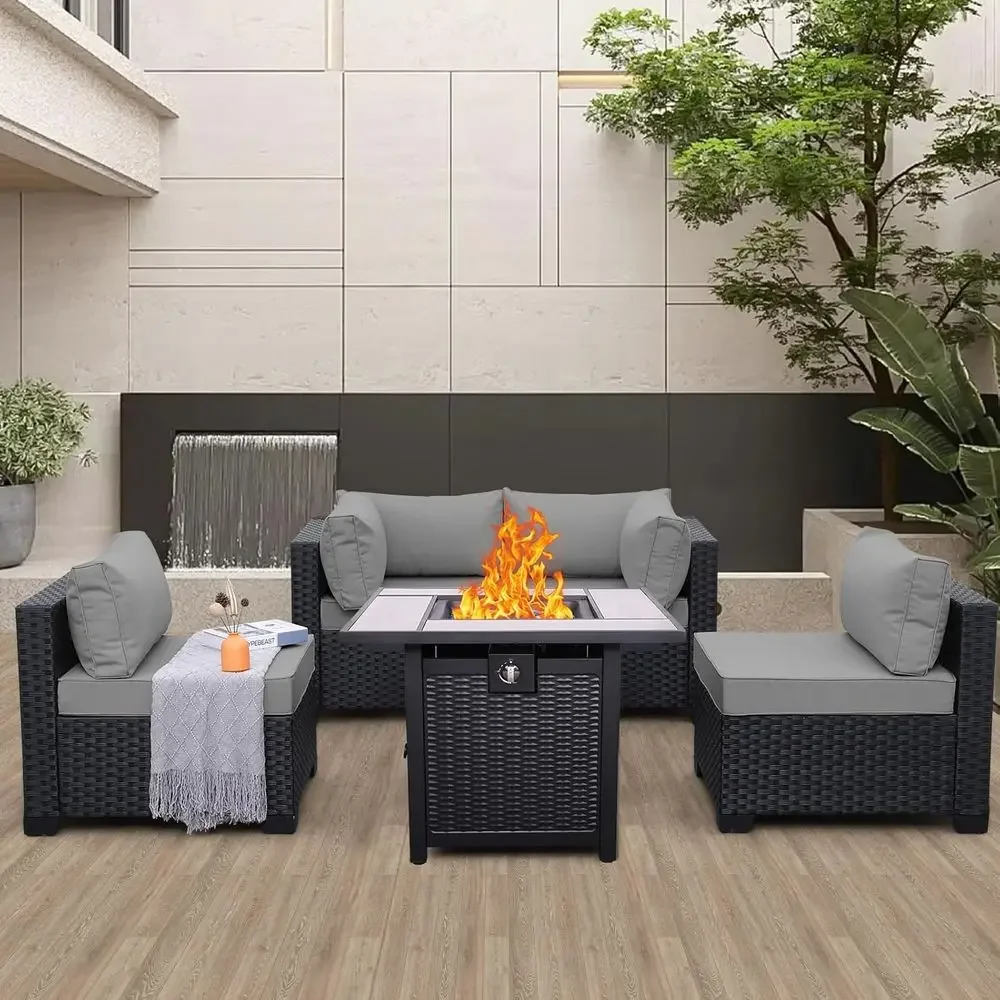 5-Piece Outdoor Patio Furnitur - đánh giá và giá Outdoor Furniture With Fire Pit Table