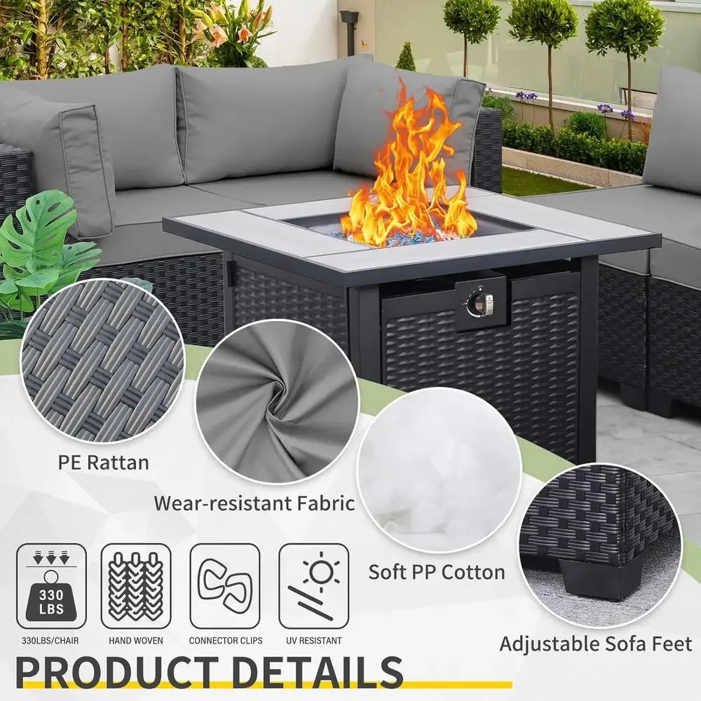 5-Piece Outdoor Patio Furnitur - đánh giá và giá Outdoor Furniture With Fire Pit Table