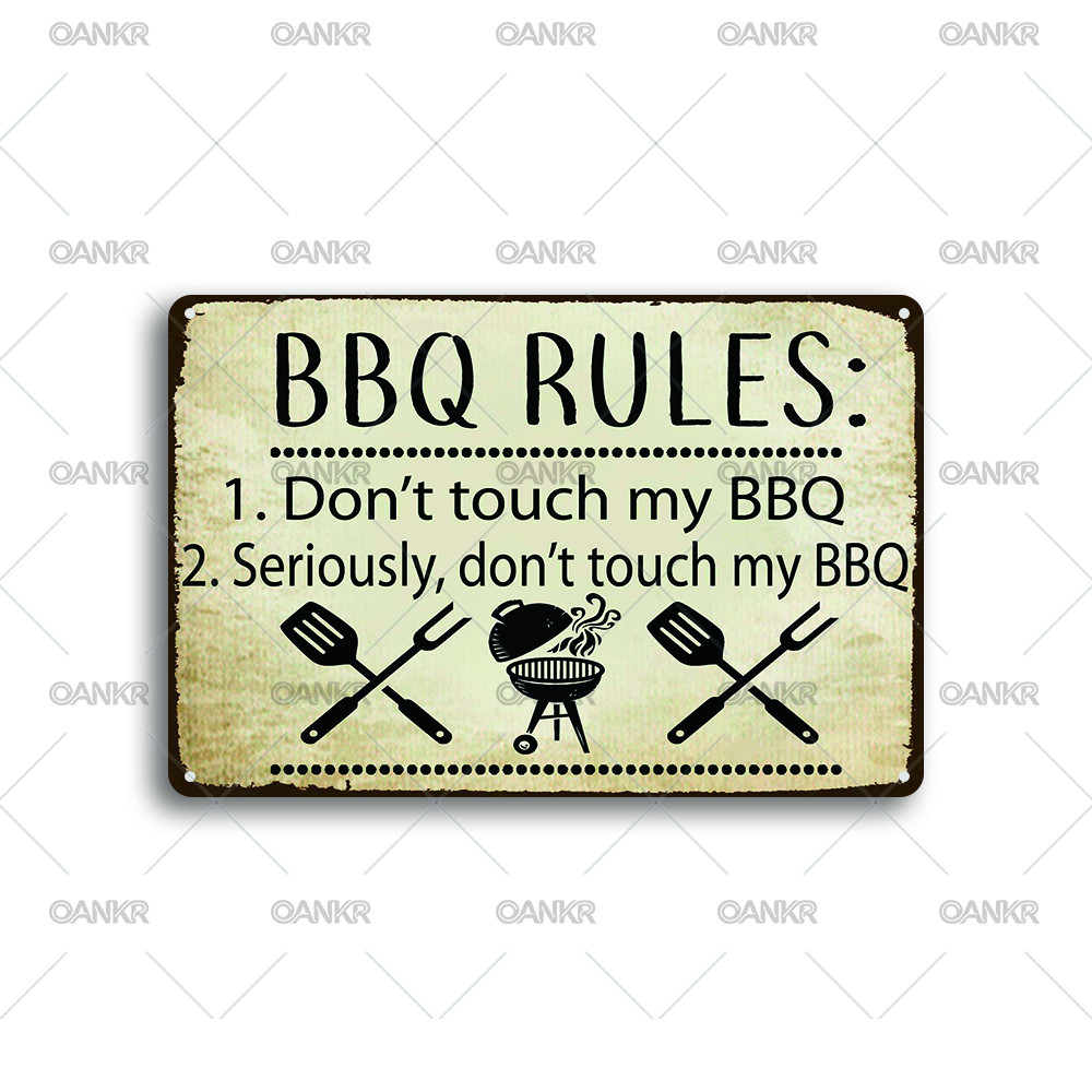 Vintage BBQ Metal Tin Signs, W - đánh giá và giá Outdoor Furniture Zone