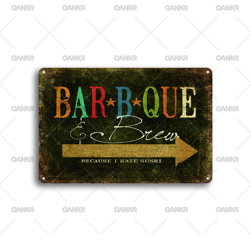 Vintage BBQ Metal Tin Signs, W - đánh giá và giá Outdoor Furniture Zone