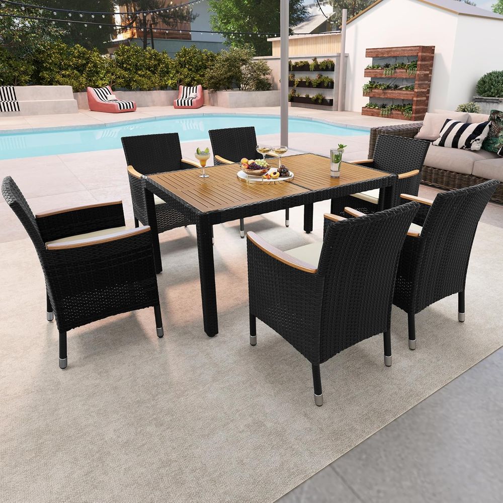 7-Piece Outdoor Patio Furnitur - đánh giá và giá Outdoor Furniture Dining Set