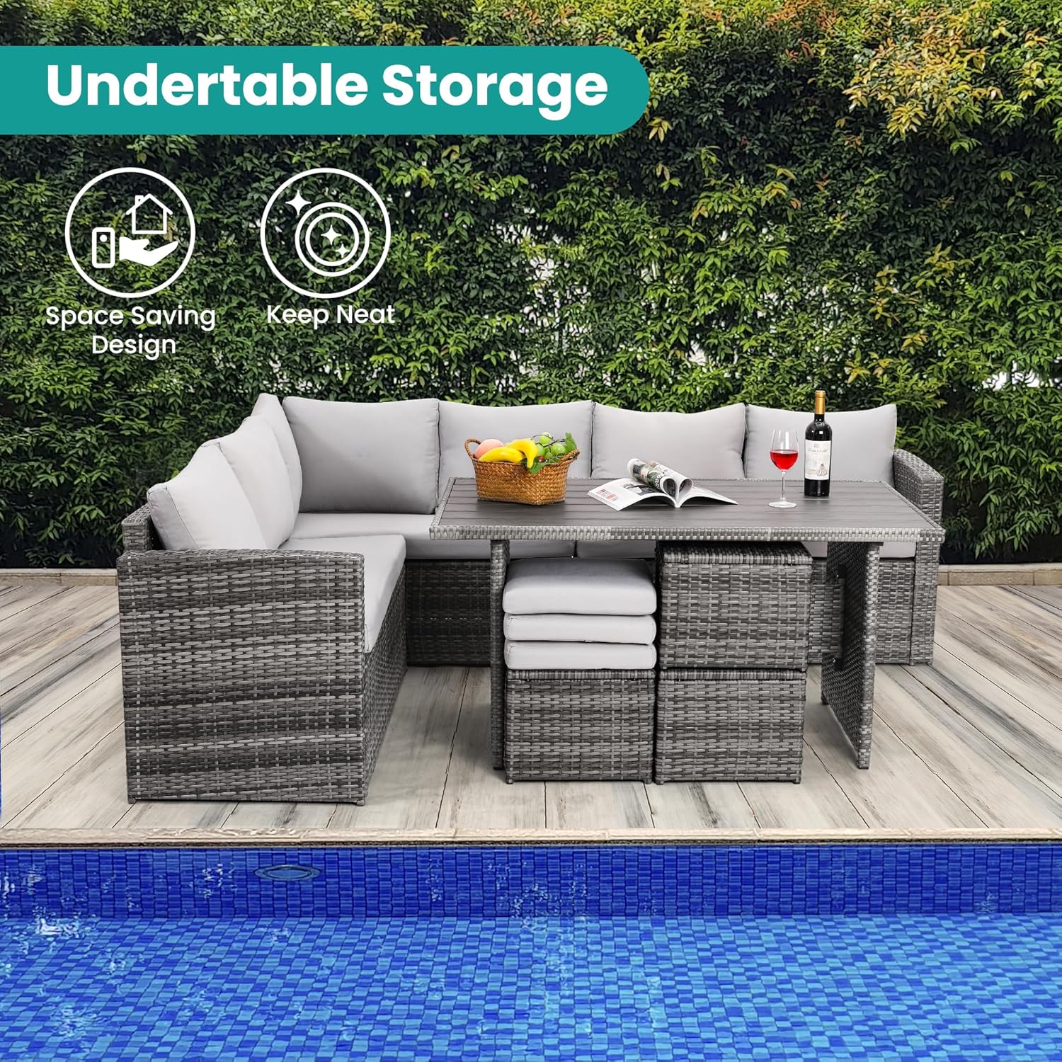 7 Piece All Weather Wicker Pat - đánh giá và giá Outdoor Furniture Dining Set