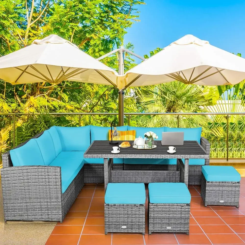 Turquoise Outdoor Sectional So - đánh giá và giá Outdoor Furniture Dining Set