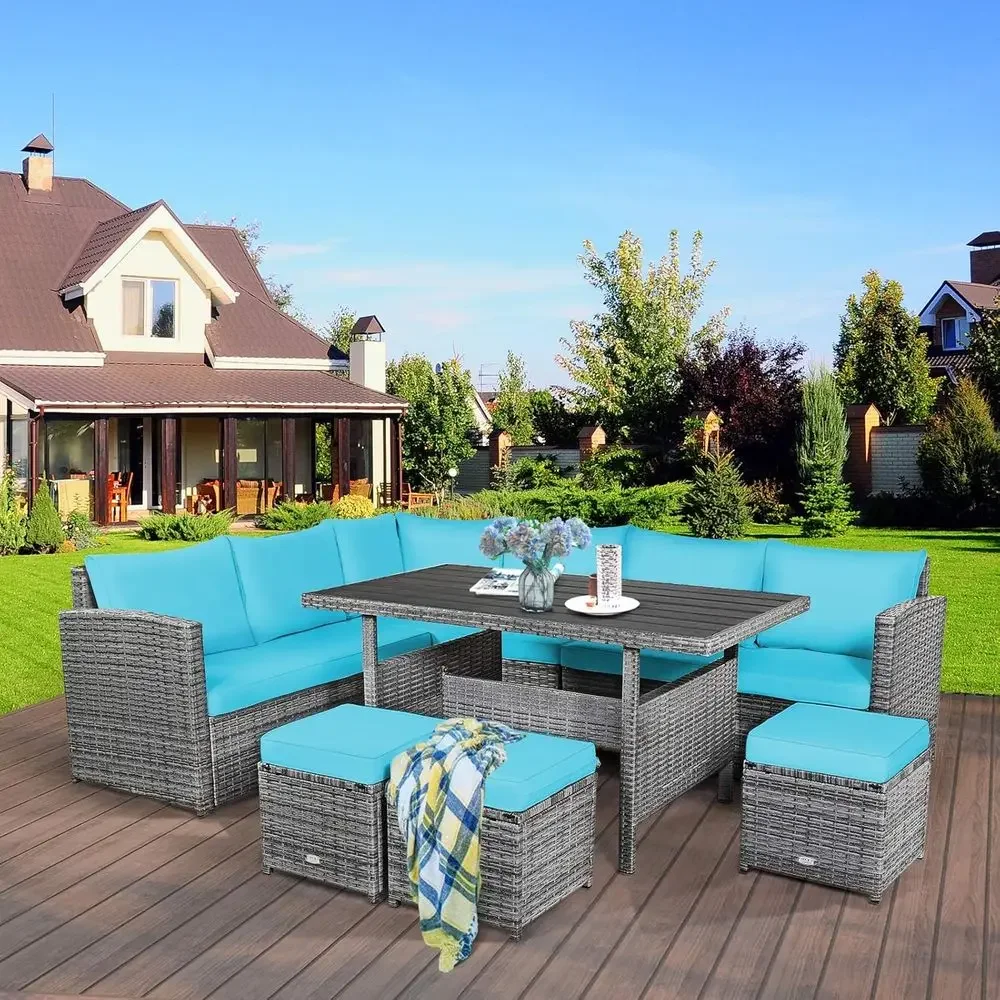 Turquoise Outdoor Sectional So - đánh giá và giá Outdoor Furniture Dining Set