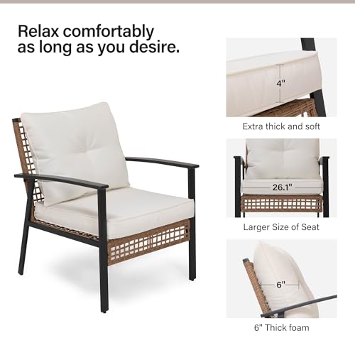 Beige Wicker Outdoor Chair Set - đánh giá và giá Outdoor Furniture No Cushions