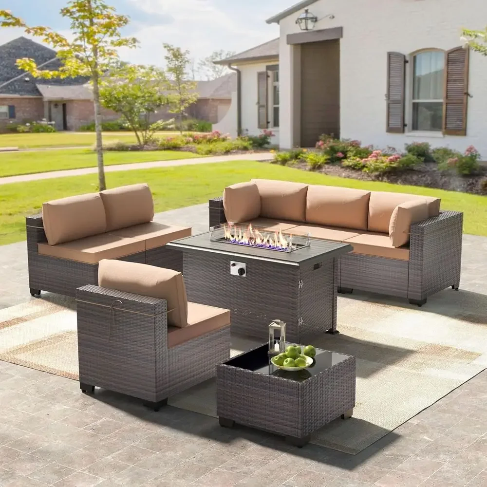8-Piece Outdoor Patio Furnitur - đánh giá và giá Outdoor Furniture With Fire Pit Table