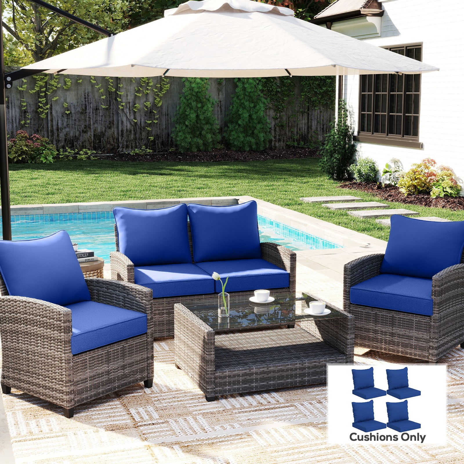 Indoor Outdoor Chair Cushions  - đánh giá và giá Outdoor Furniture No Cushions
