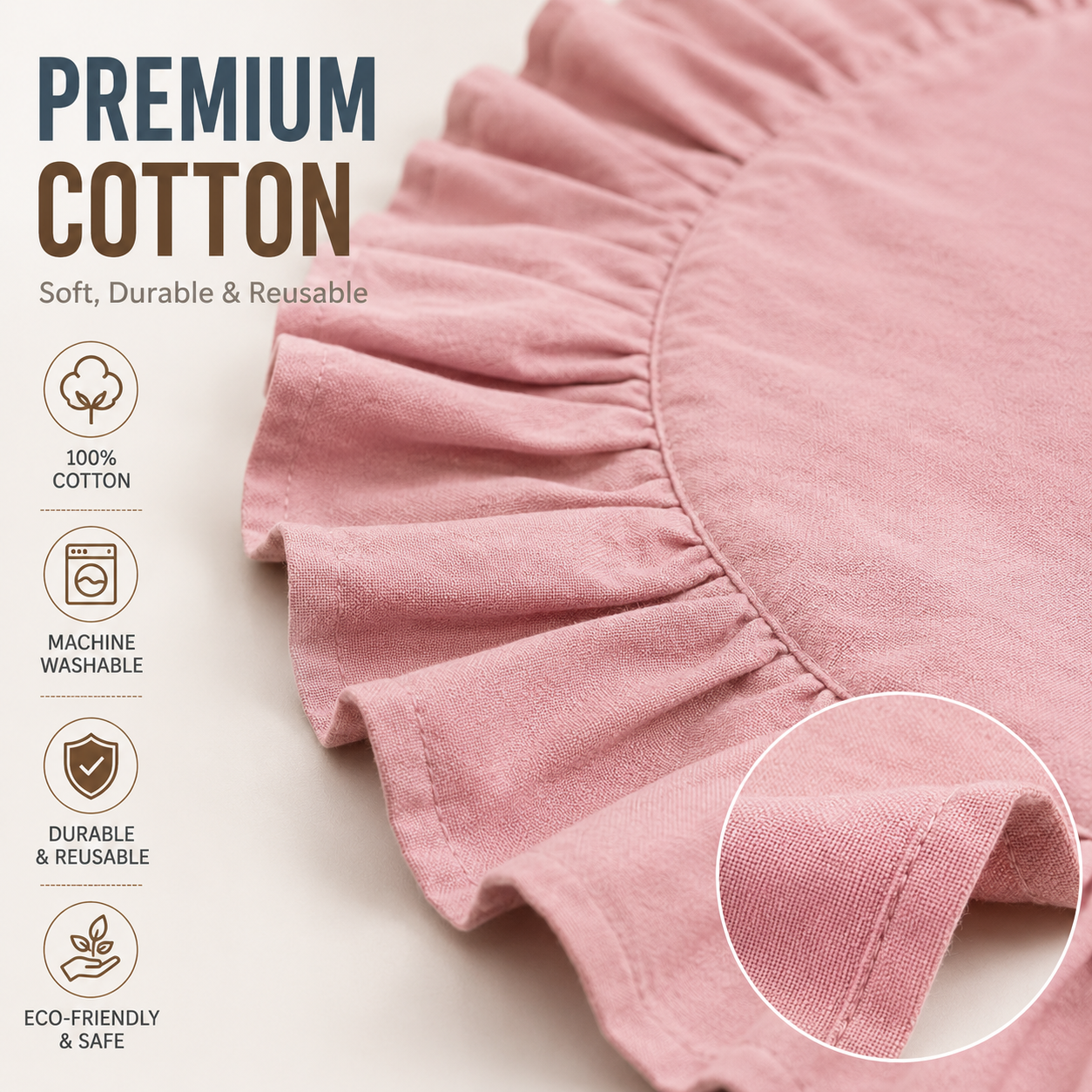 Round Cotton Placemats with Ru - đánh giá và giá Outdoor Furniture Dining