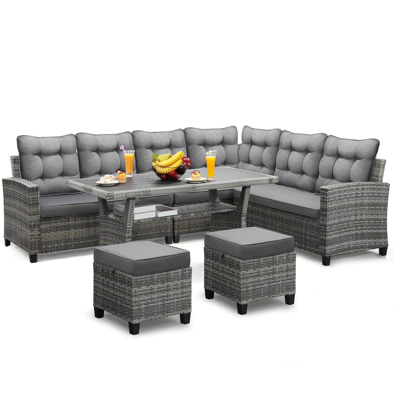 6-Piece Patio Sectional Sofa D - đánh giá và giá Outdoor Furniture Dining Set