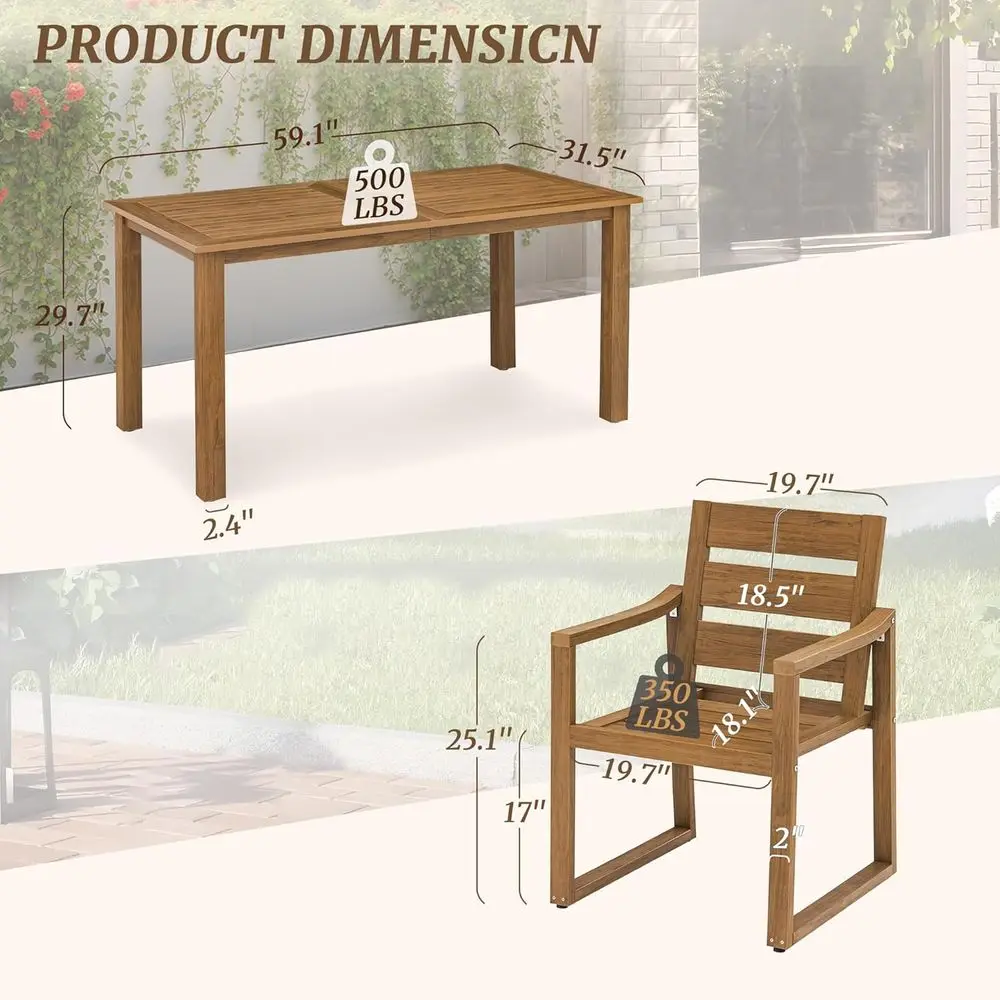 5-Piece Outdoor Dining Set, Pa - đánh giá và giá Outdoor Furniture Oil