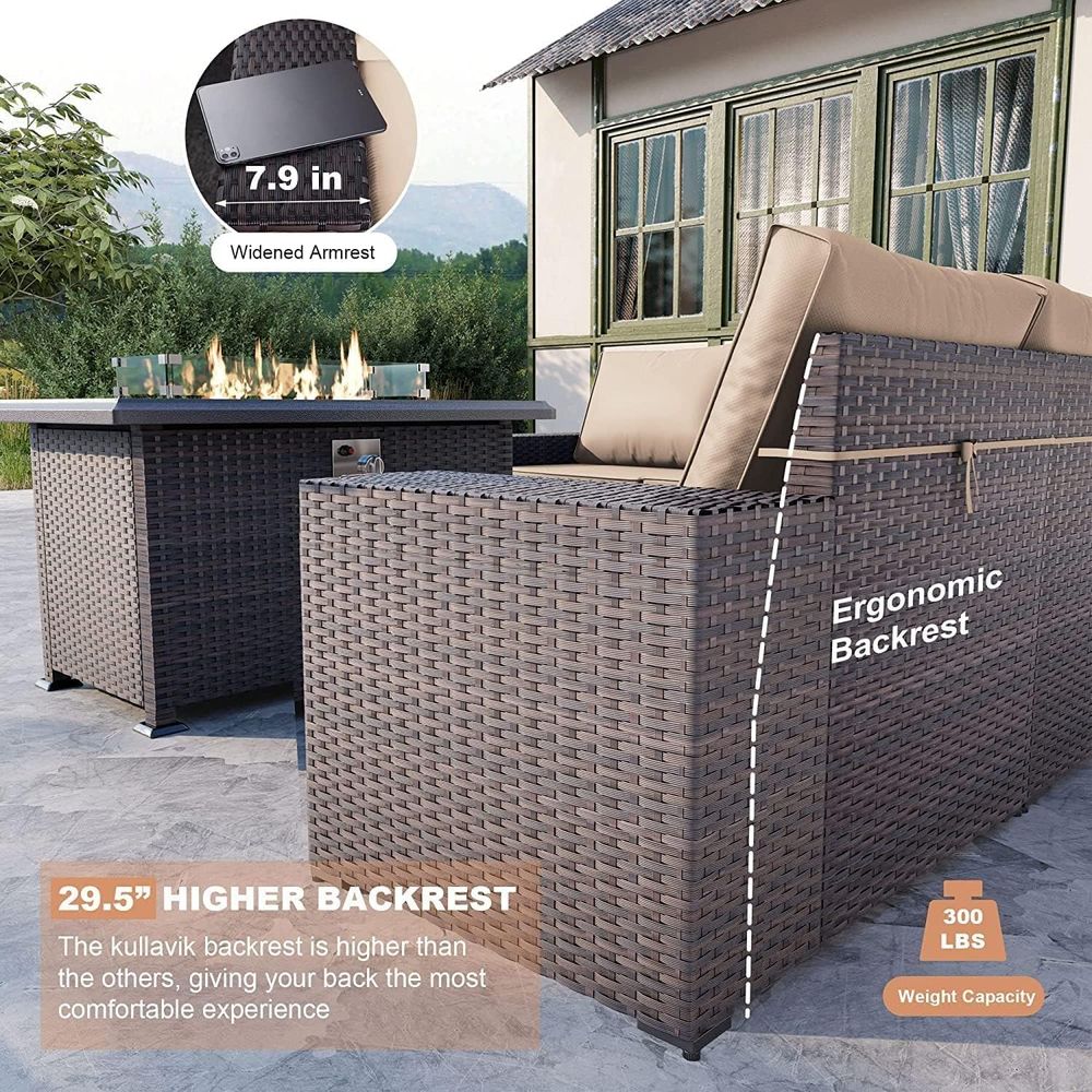 7-Piece Outdoor Patio Furnitur - đánh giá và giá Outdoor Furniture With Fire Pit Table