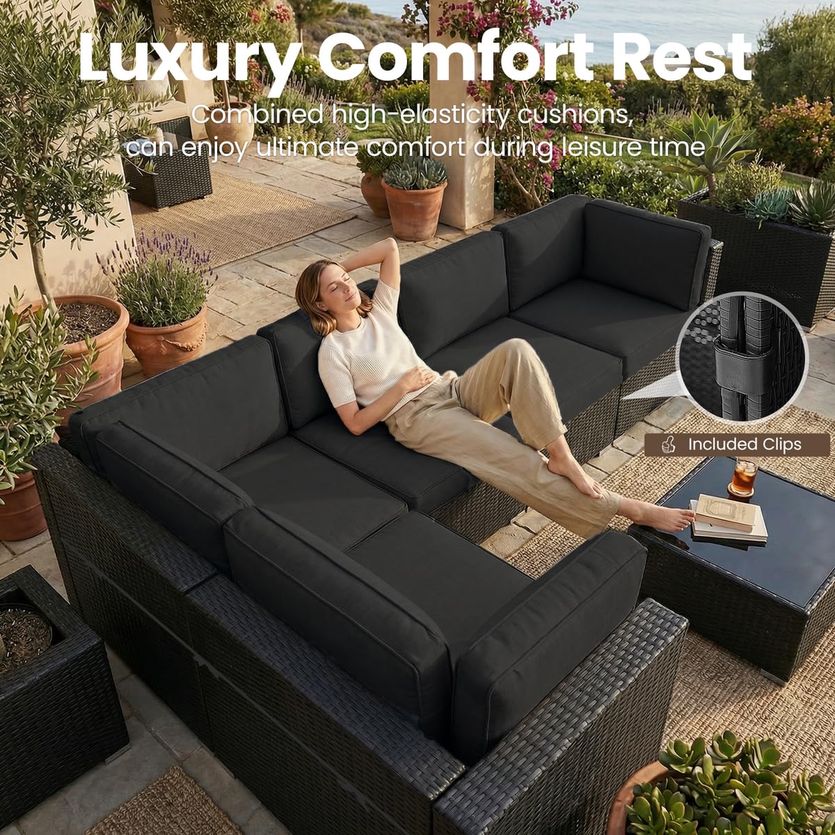 8 Pieces Patio Furniture Set w - đánh giá và giá Outdoor Furniture With Fire Pit Table