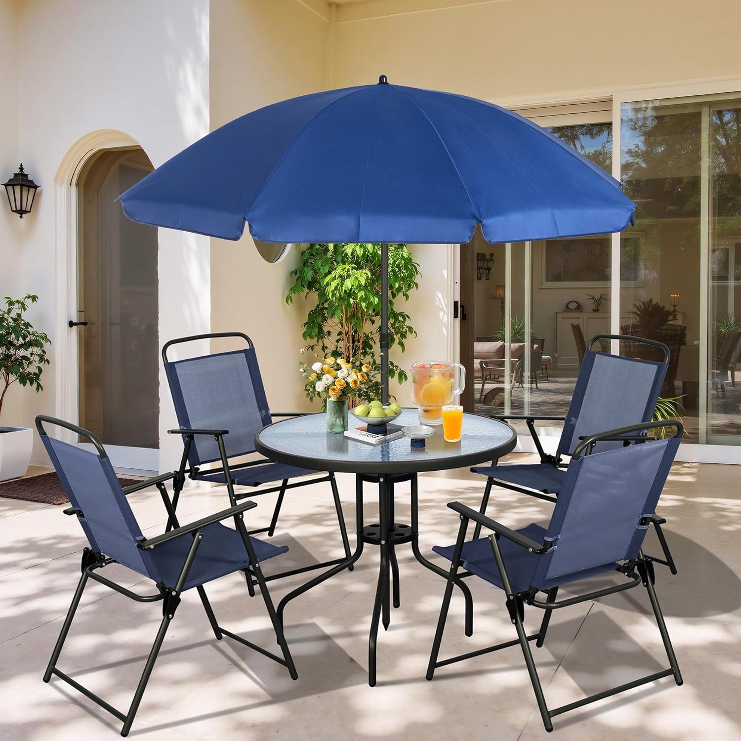 6 Pieces Folding Patio Dining  - đánh giá và giá Outdoor Furniture Dining Set