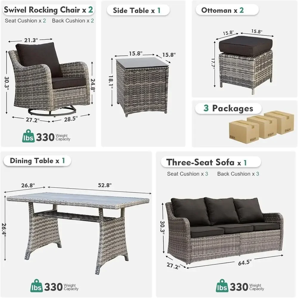 7-Piece Outdoor Patio Furnitur - đánh giá và giá Outdoor Furniture Dining Set