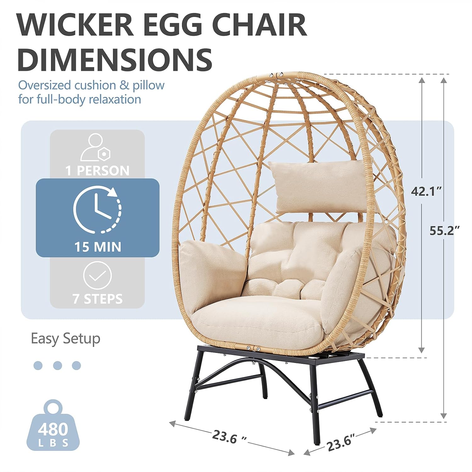 Wicker Egg Chair Outdoor, Over - đánh giá và giá Outdoor Furniture No Cushions