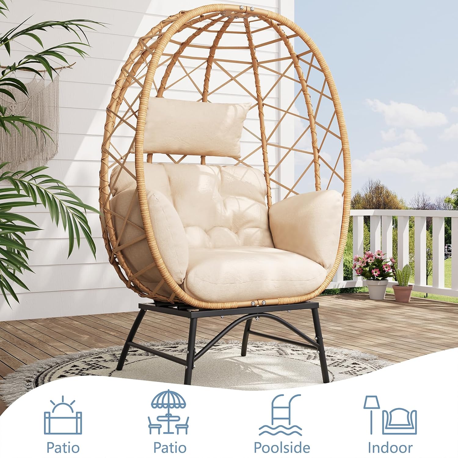 Wicker Egg Chair Outdoor, Over - đánh giá và giá Outdoor Furniture No Cushions