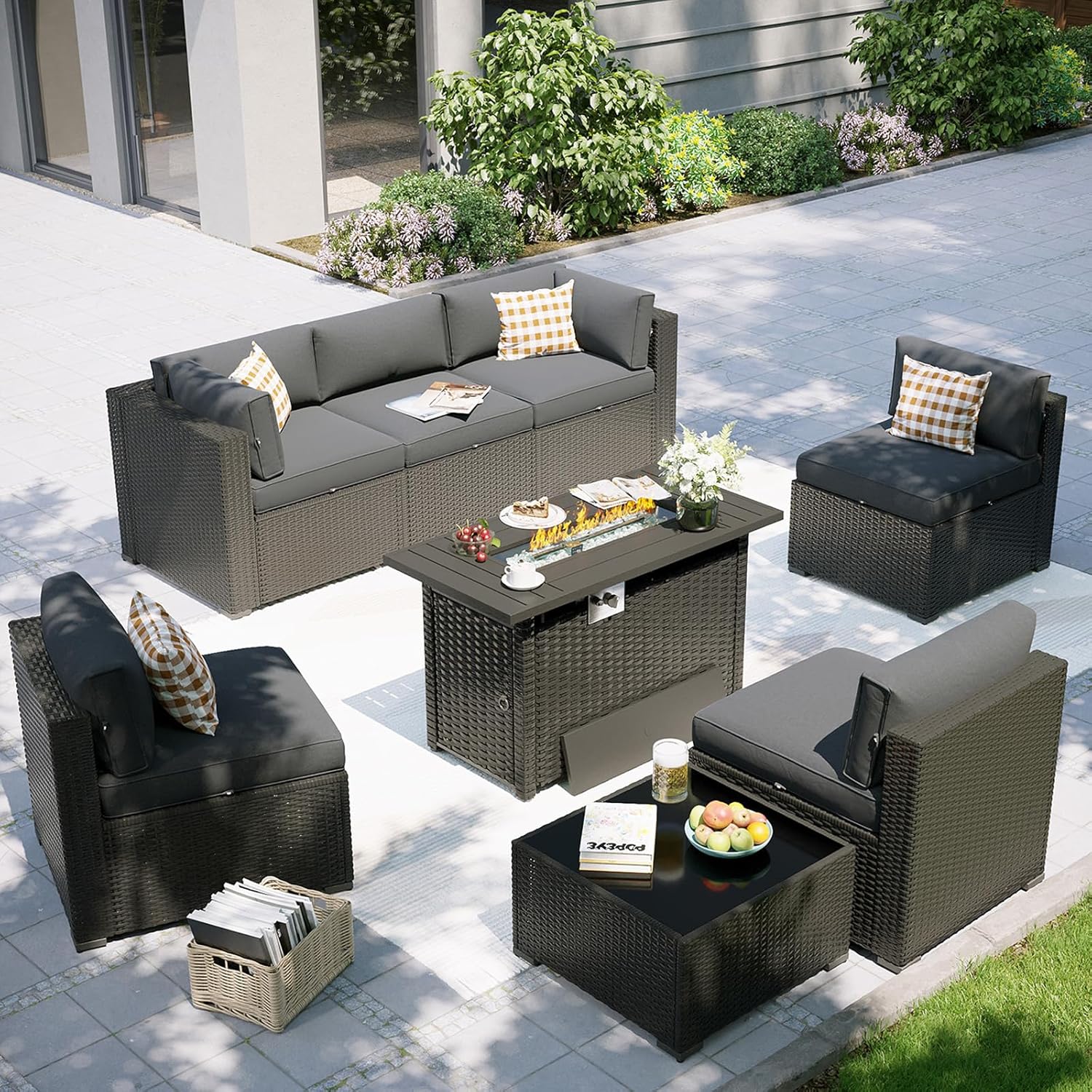 Patio Furniture Set with Fire  - đánh giá và giá Outdoor Furniture With Fire Pit Table