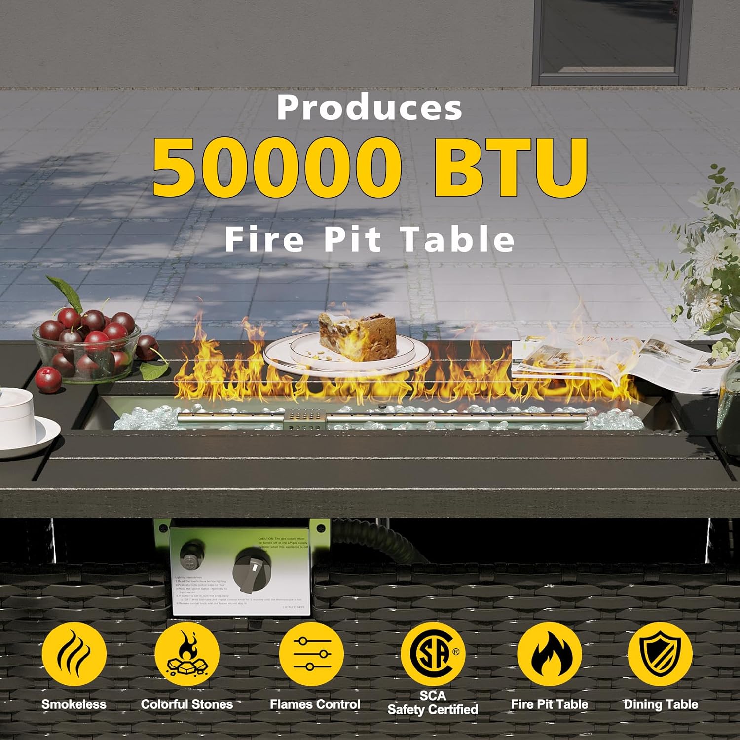 Patio Furniture Set with Fire  - đánh giá và giá Outdoor Furniture With Fire Pit Table