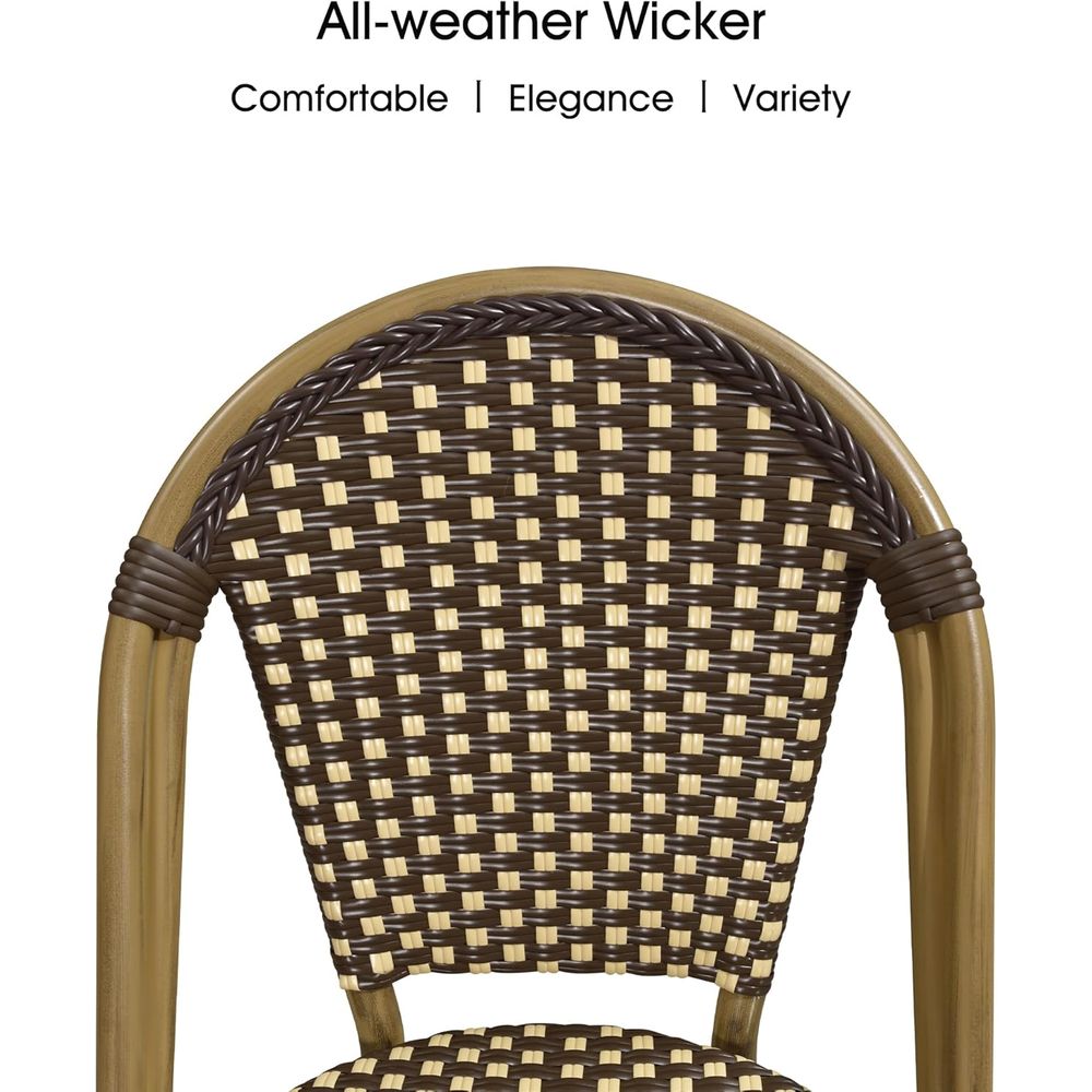 Hand-Woven Wicker Bistro Chair - đánh giá và giá Outdoor Furniture Dining Set