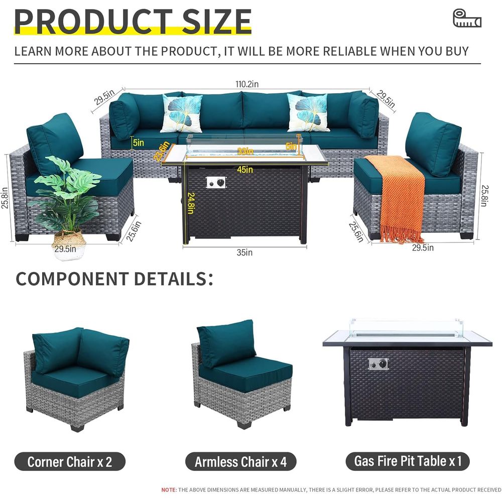 7-Piece Outdoor Wicker Patio F - đánh giá và giá Outdoor Furniture With Fire Pit Table