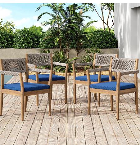 Braided Acacia Wood Outdoor Di - đánh giá và giá Outdoor Furniture Dining Set