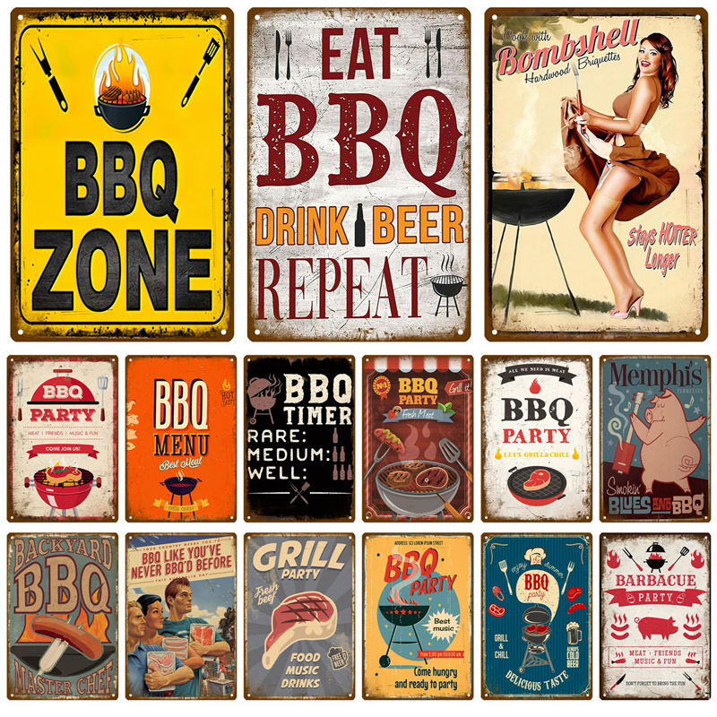 BBQ Zone Metal Sign Vintage Ti - đánh giá và giá Outdoor Furniture Zone