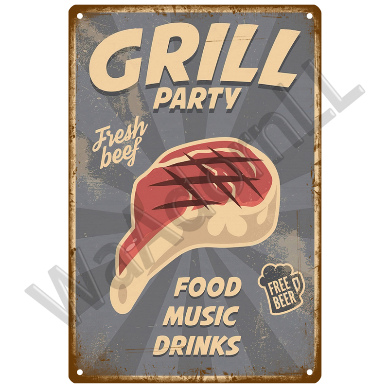 BBQ Zone Metal Sign Vintage Ti - đánh giá và giá Outdoor Furniture Zone