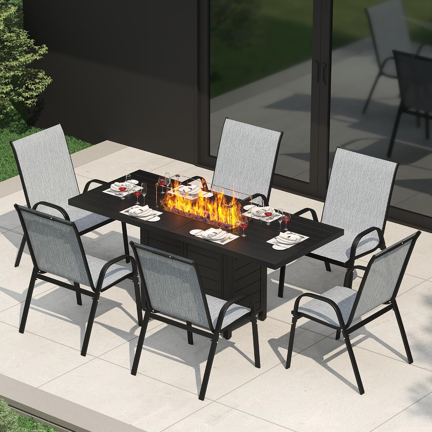 7 Pieces Patio Furniture Set w - đánh giá và giá Outdoor Furniture Dining Set