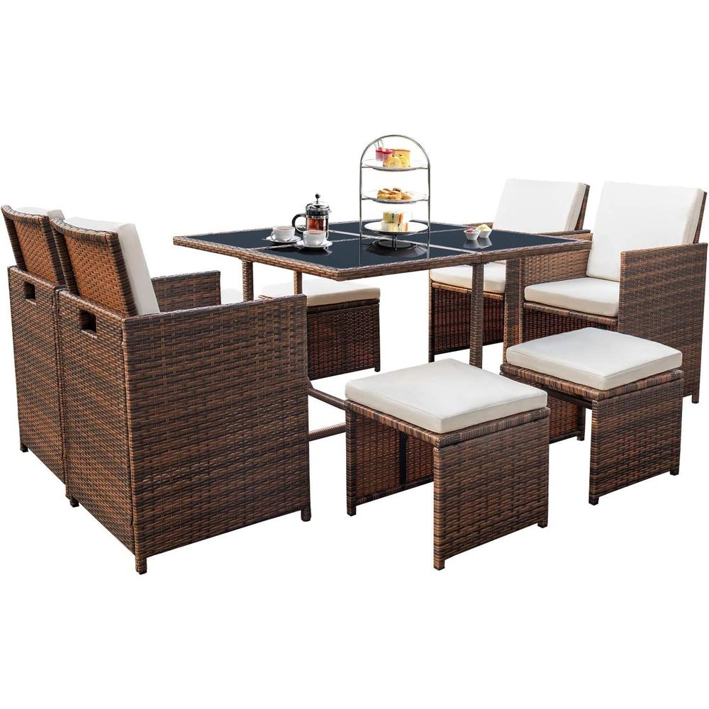 9 Pieces Patio Dining Sets Out - đánh giá và giá Outdoor Furniture Dining Set
