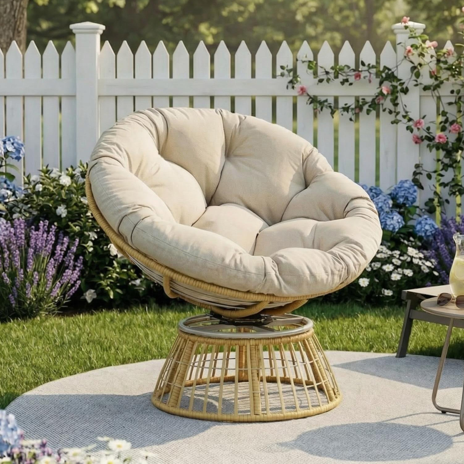 Swivel Papasan Chair, Outdoor  - đánh giá và giá Outdoor Furniture No Cushions