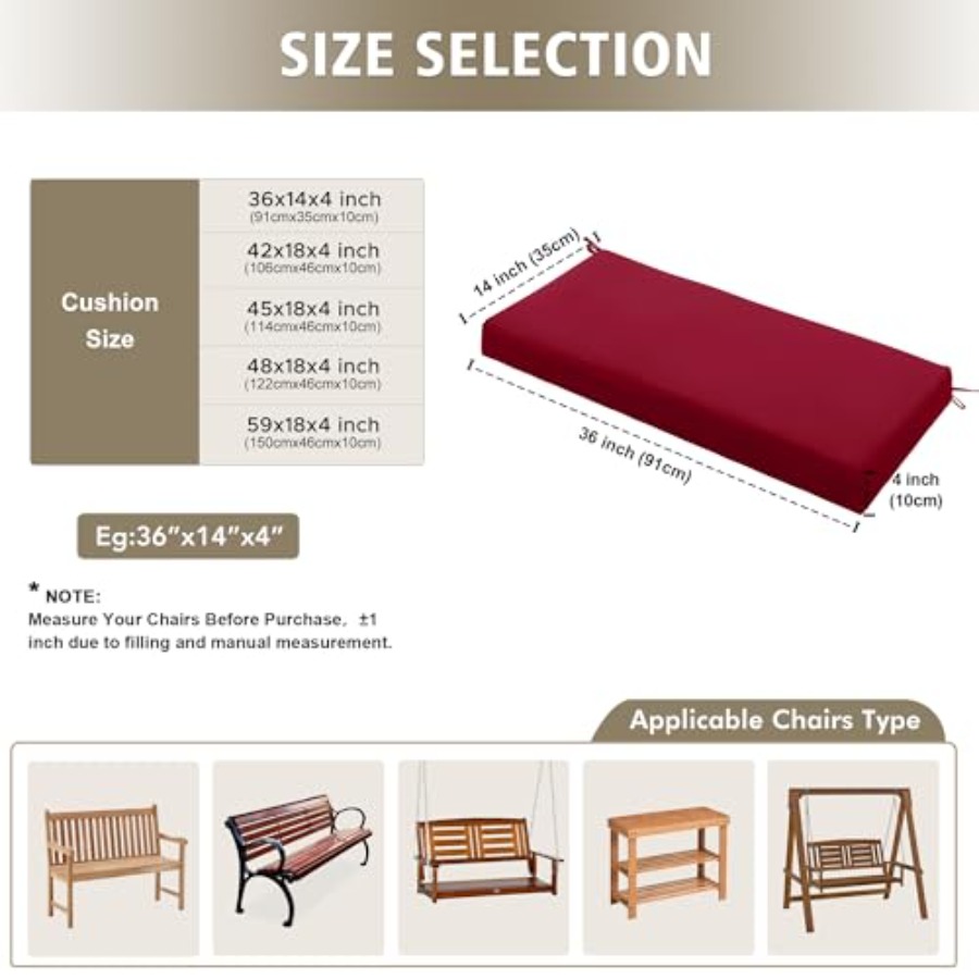 Outdoor Bench Cushion Waterpro - đánh giá và giá Outdoor Furniture No Cushions