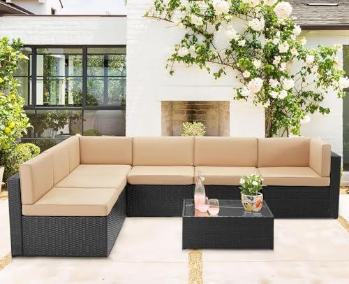 7-Piece Outdoor Wicker Section - đánh giá và giá Outdoor Furniture No Cushions