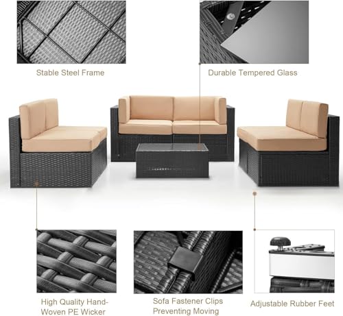 7-Piece Outdoor Wicker Section - đánh giá và giá Outdoor Furniture No Cushions