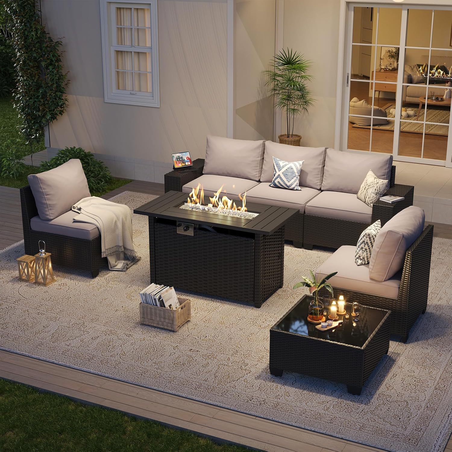 Outdoor Patio Furniture Set wi - đánh giá và giá Outdoor Furniture With Fire Pit Table