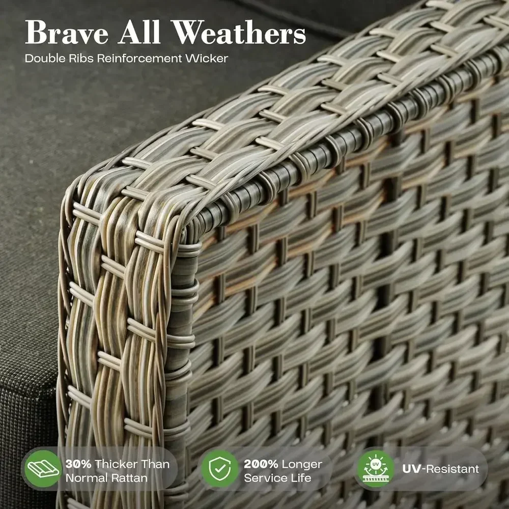 6-Piece Outdoor Wicker Patio F - đánh giá và giá Outdoor Furniture With Fire Pit Table