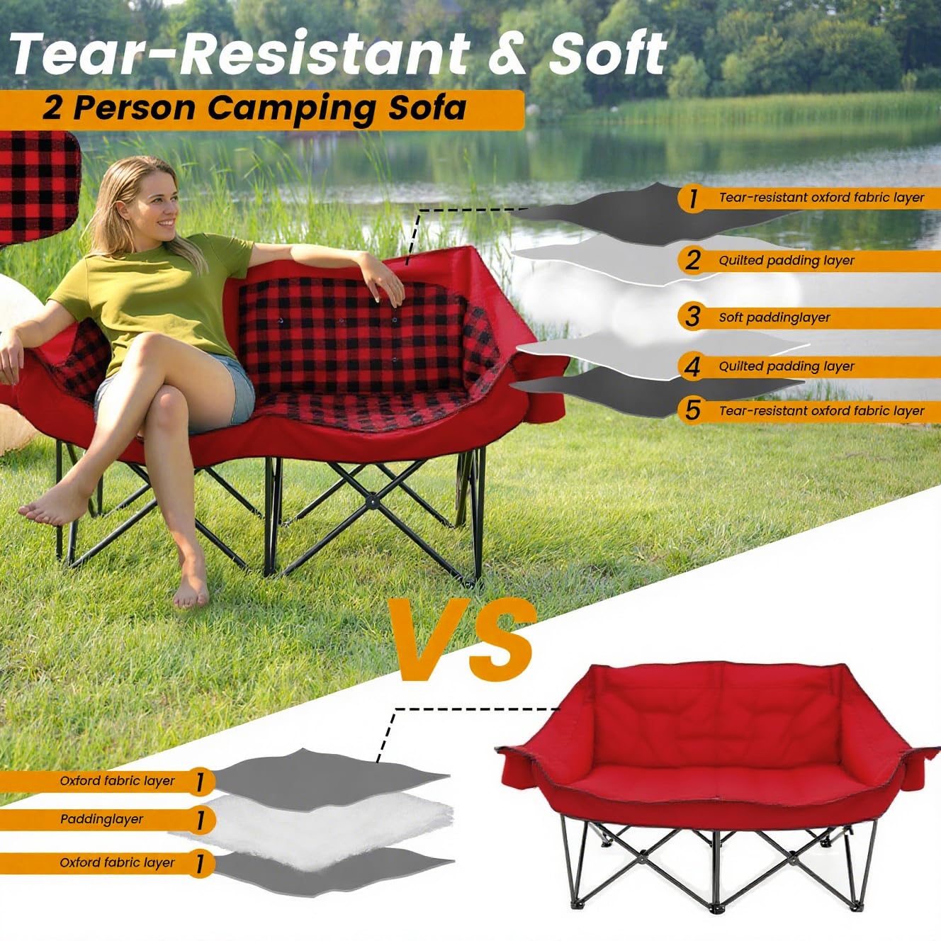 Heated Double Camping Couch Wi - đánh giá và giá Outdoor Furniture Zone