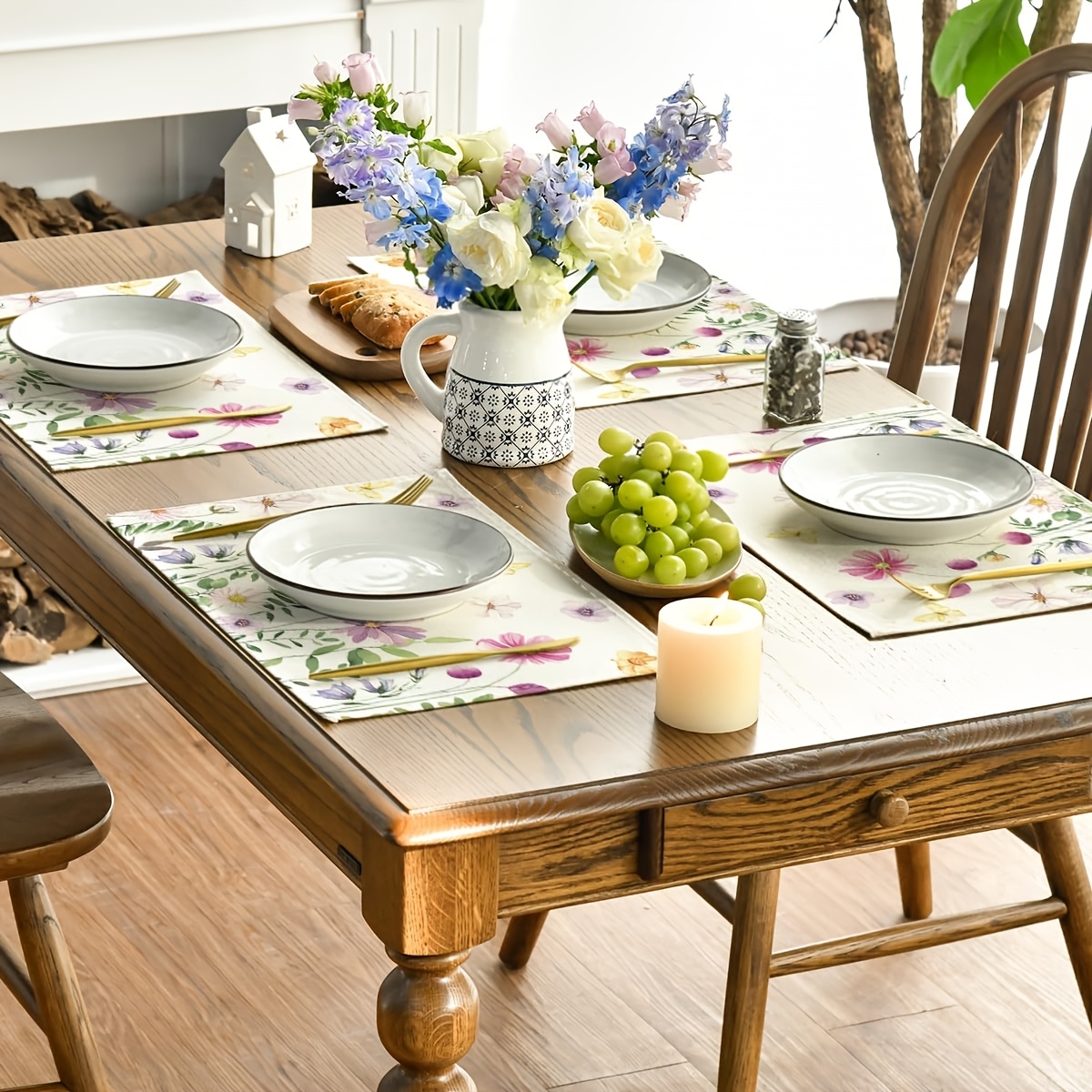 4Pcs, Watercolor Wildflower Bu - đánh giá và giá Outdoor Furniture Dining